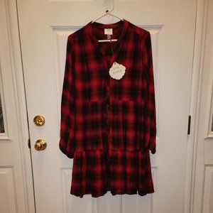 NWT Knox Rose sz Med Red & Black plaid